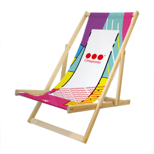 Werbeliegestuhl, Liegestuhl mit Aufdruck, Holzliegestuhl, Modell: Comfort